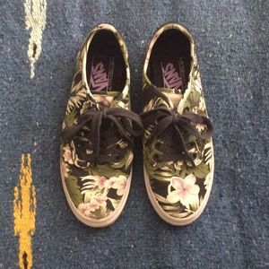 Lightly used floral print Vans